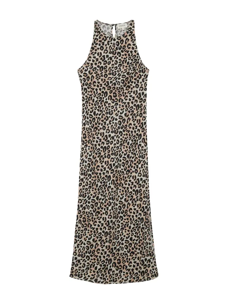 Grace & Mila Beige Leopard Slip Dress