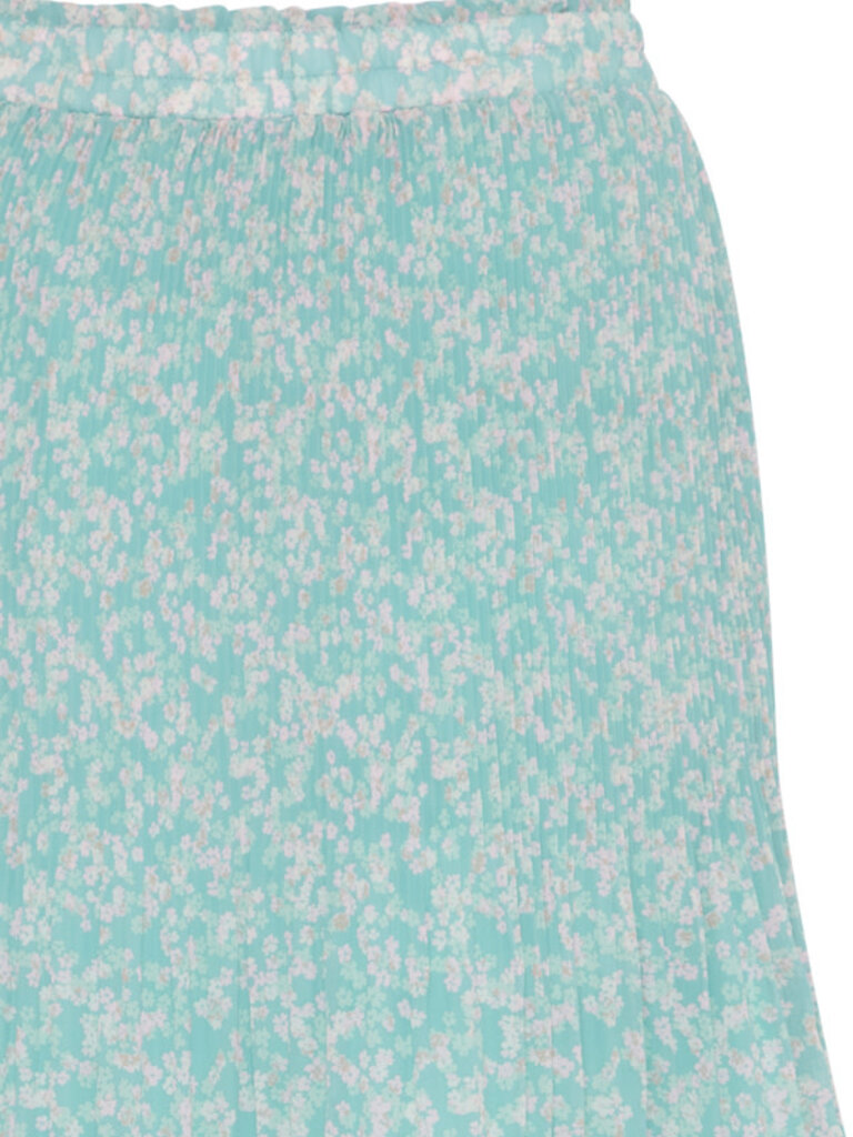 ICHI Teal Floral Skirt