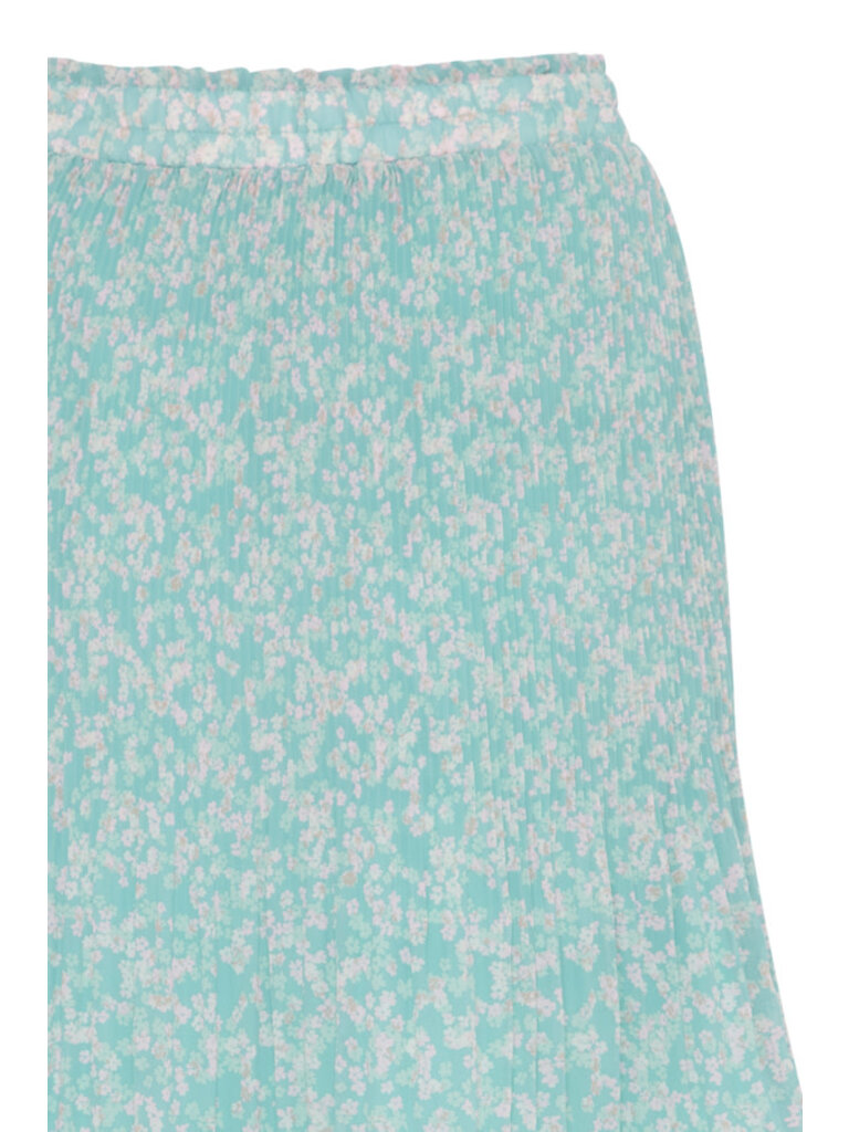 ICHI Teal Floral Skirt