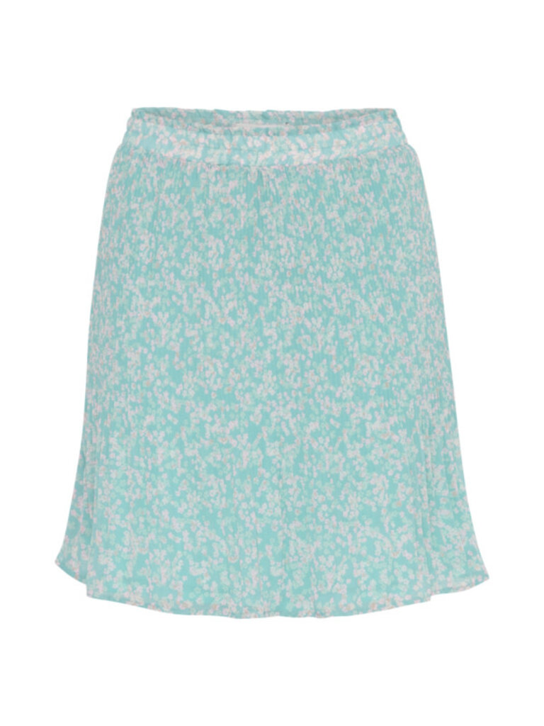 ICHI Teal Floral Skirt