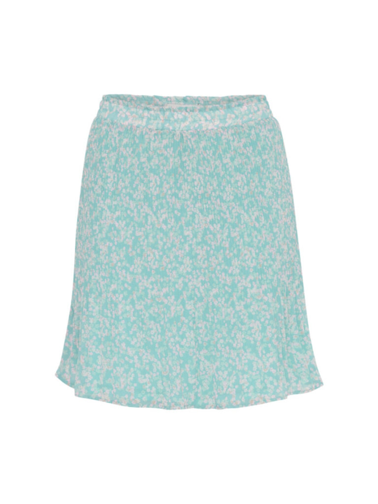 ICHI Teal Floral Skirt
