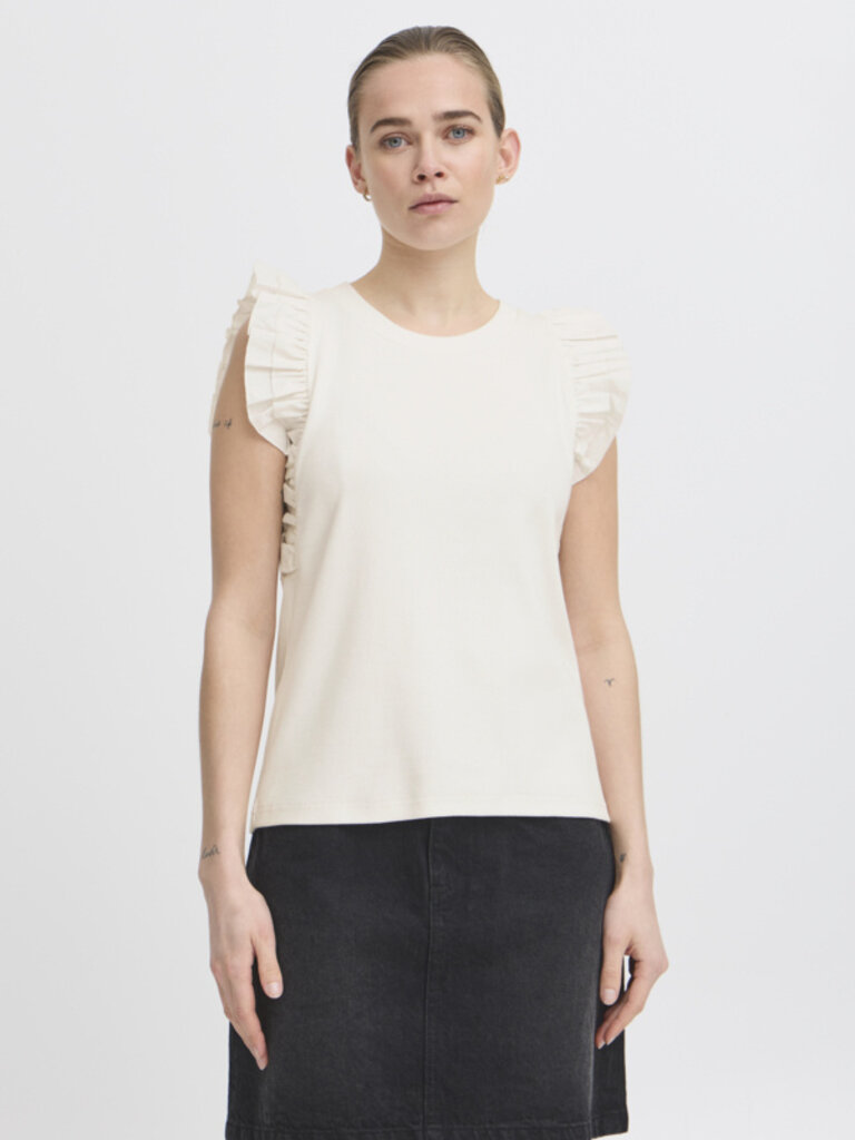 ICHI Frill Cream Tank