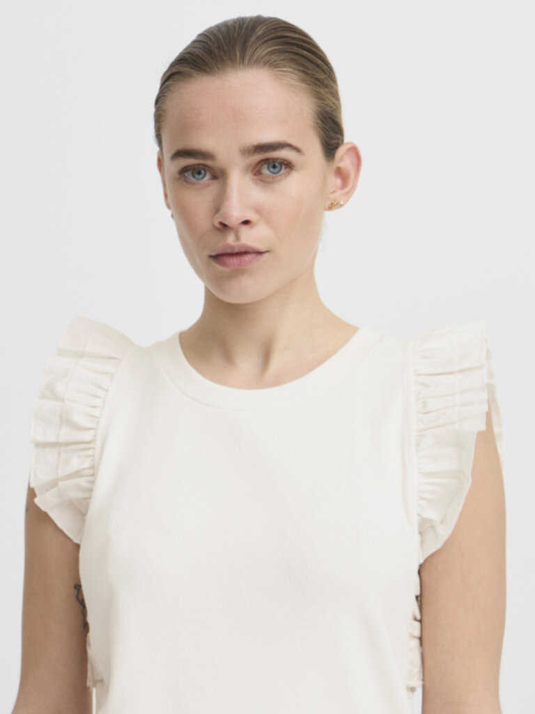 ICHI Frill Cream Tank