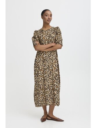 B. Young Leopard Puff Sleeve Midi