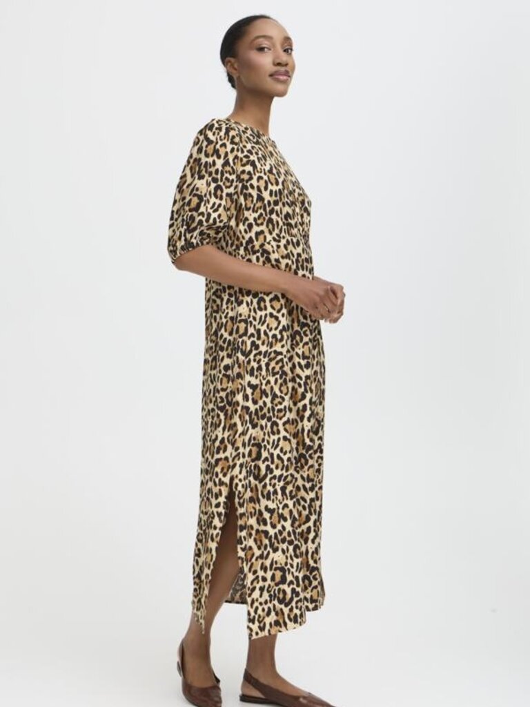 B. Young Leopard Puff Sleeve Midi