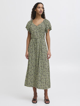 ICHI Lime Flowers Maxi