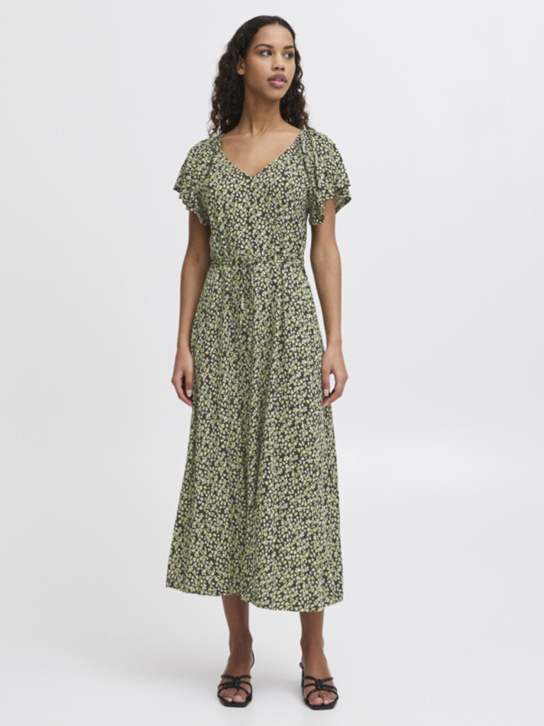 ICHI Lime Flowers Maxi