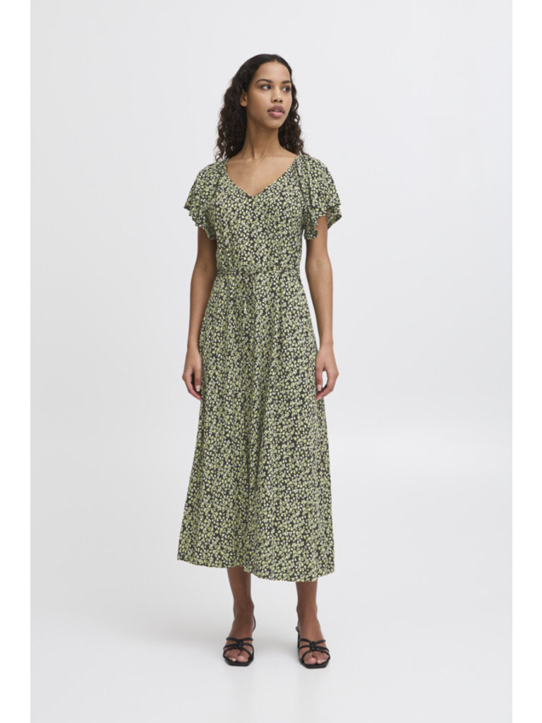 ICHI Lime Flowers Maxi