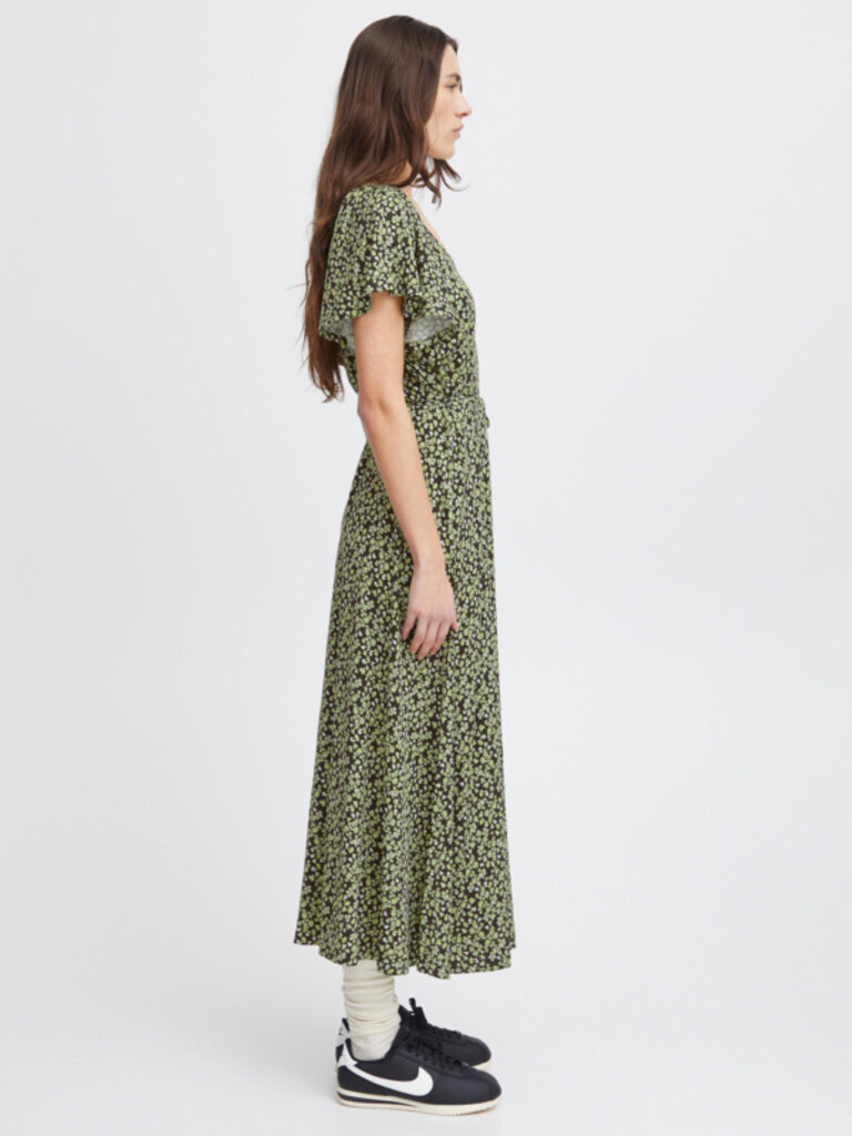 ICHI Lime Flowers Maxi