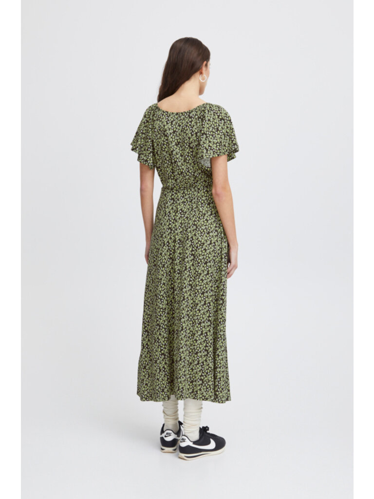 ICHI Lime Flowers Maxi