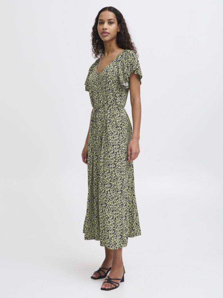 ICHI Lime Flowers Maxi