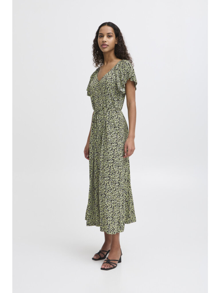 ICHI Lime Flowers Maxi