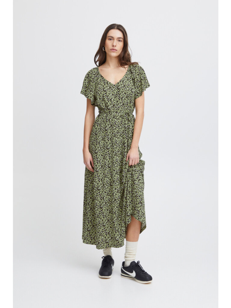 ICHI Lime Flowers Maxi