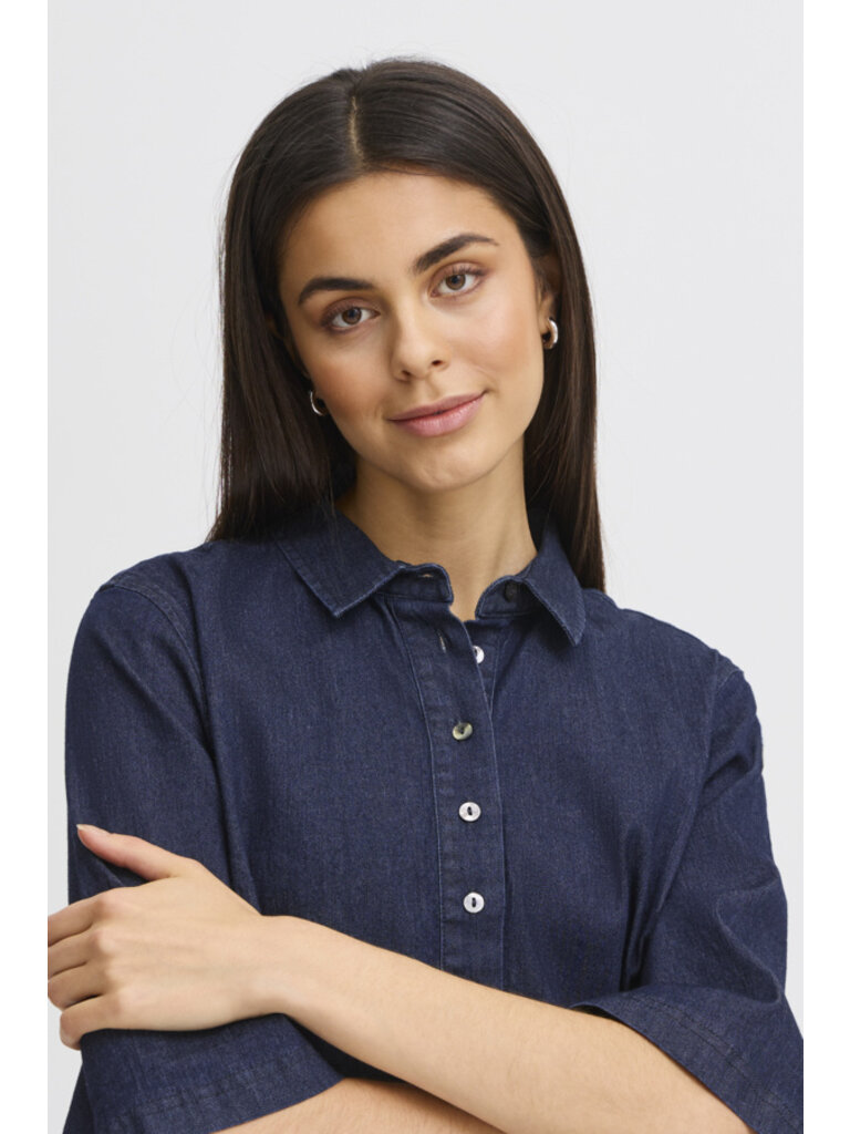 Fransa Dark Chambray Tunic