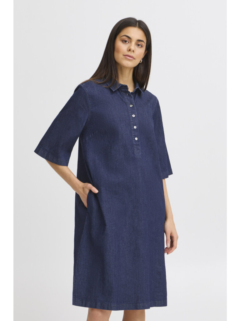 Fransa Dark Chambray Tunic