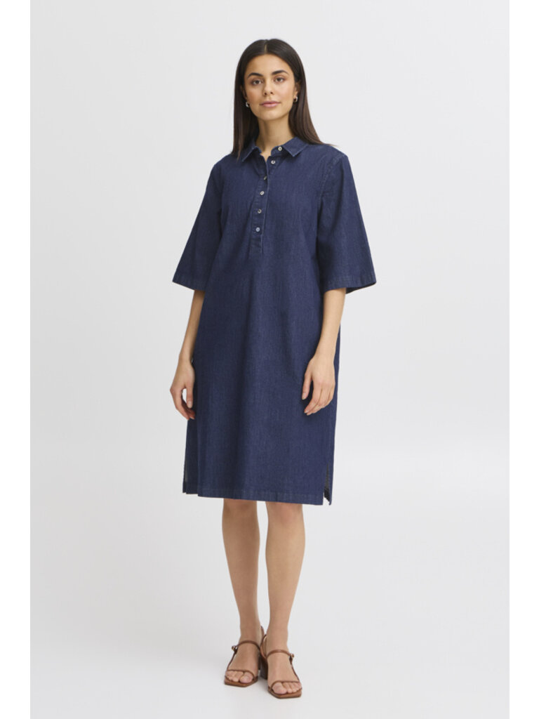 Fransa Dark Chambray Tunic
