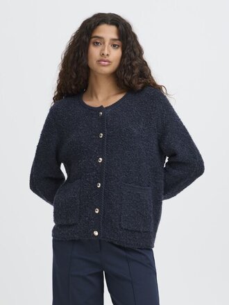 ICHI Navy Button Cardigan