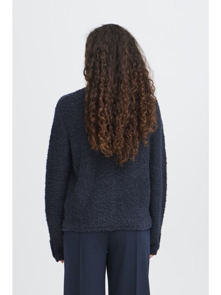 ICHI Navy Button Cardigan