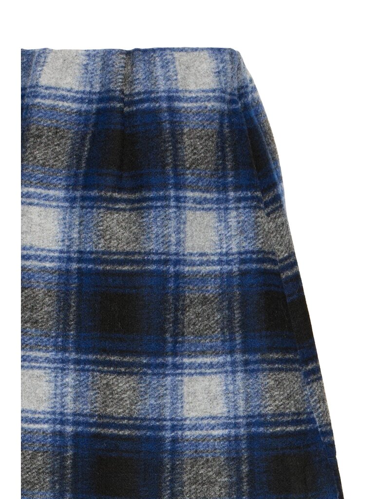 ICHI Navy Plaid Skirt