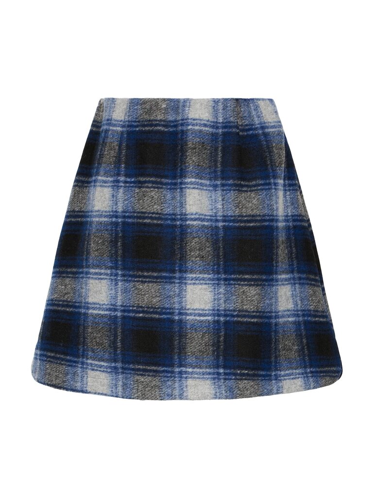 ICHI Navy Plaid Skirt