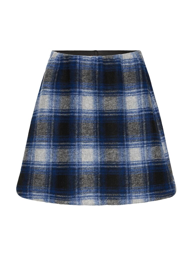 ICHI Navy Plaid Skirt
