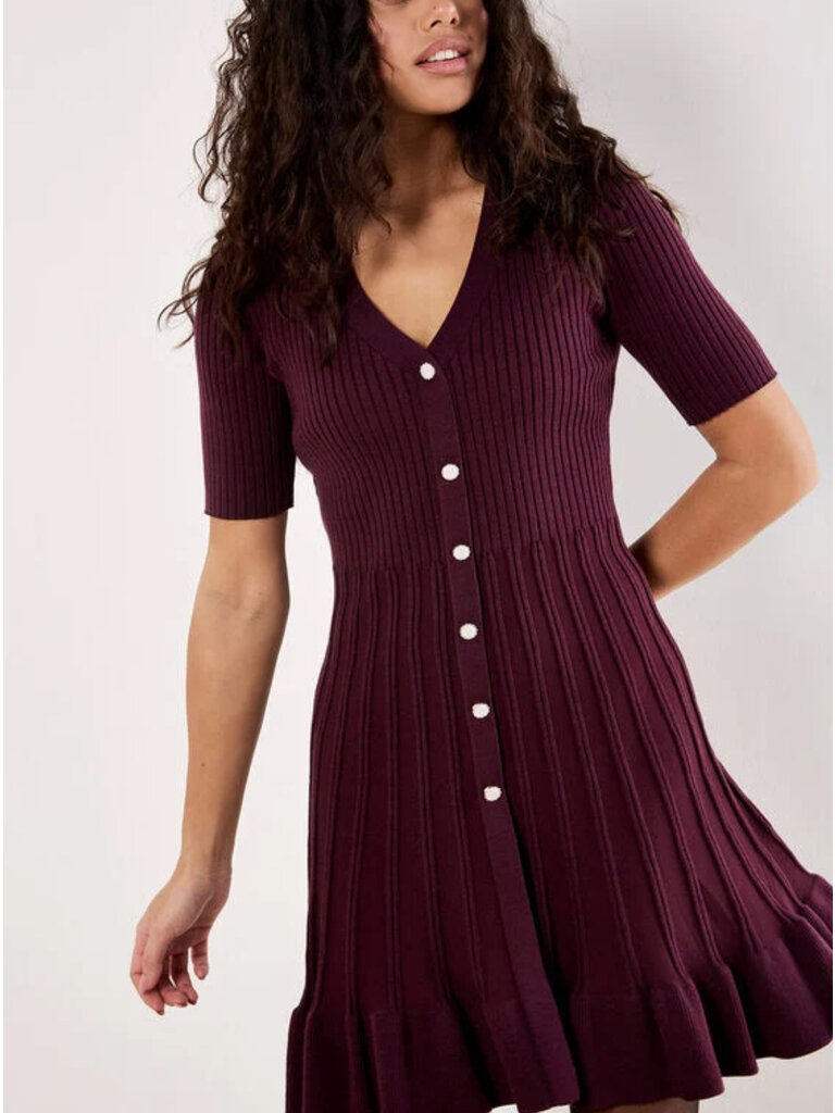 Apricot Eggplant Ribbed Mini