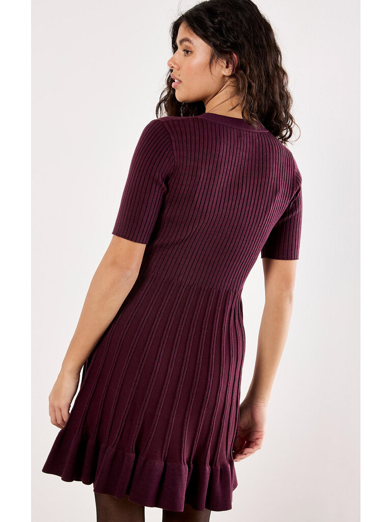 Apricot Eggplant Ribbed Mini