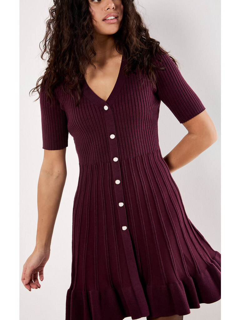 Apricot Eggplant Ribbed Mini