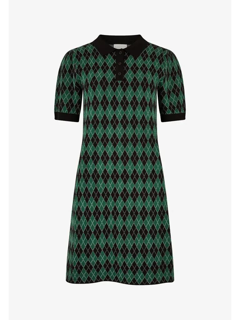 Apricot Argyle Knit Mini