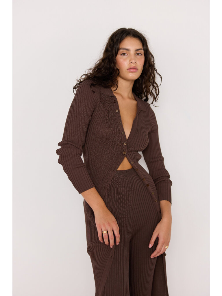 Mink Pink Knitted Brown Midi
