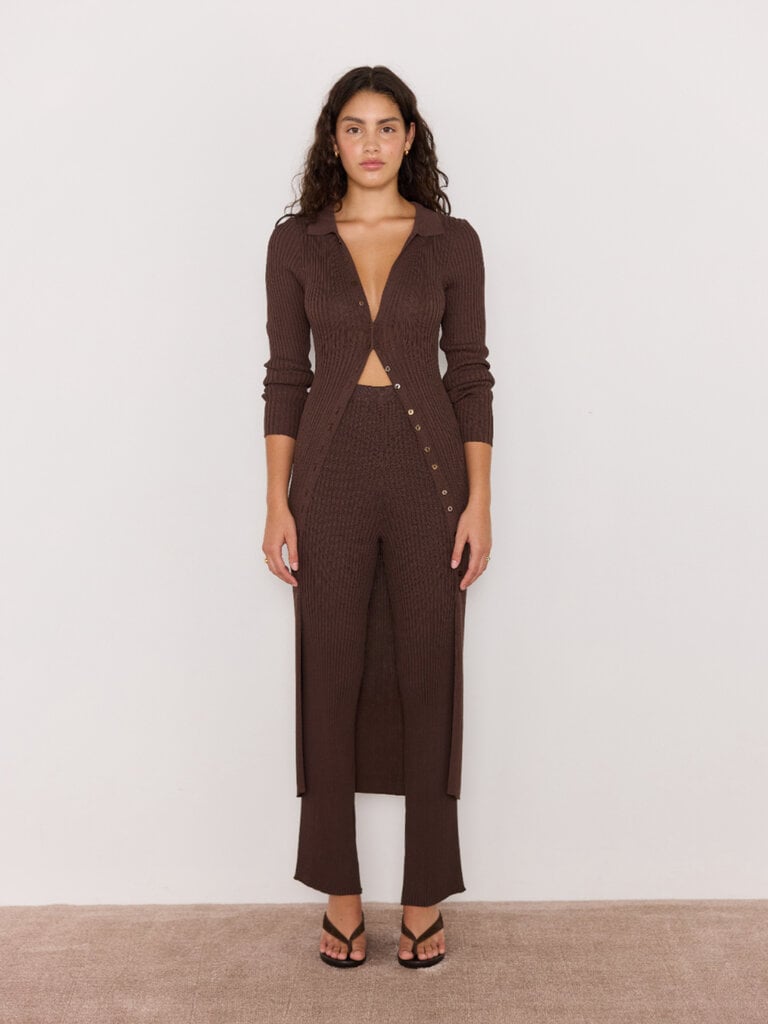 Mink Pink Knitted Brown Midi