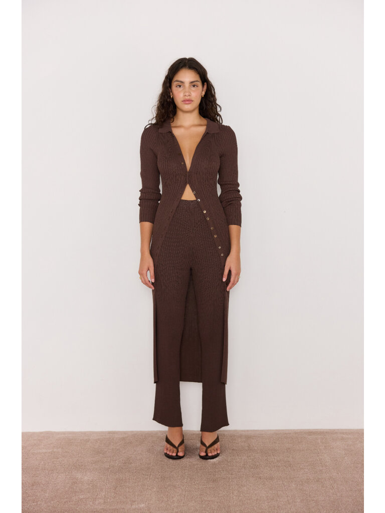 Mink Pink Knitted Brown Midi