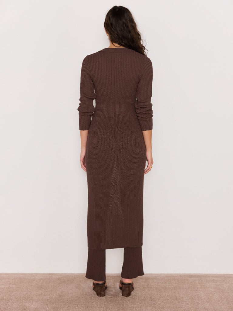 Mink Pink Knitted Brown Midi