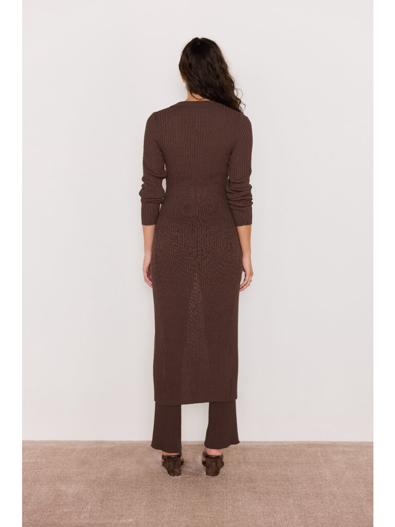 Mink Pink Knitted Brown Midi