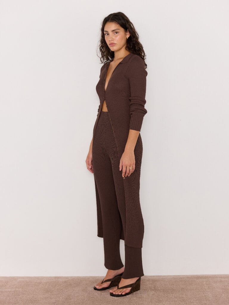 Mink Pink Knitted Brown Midi