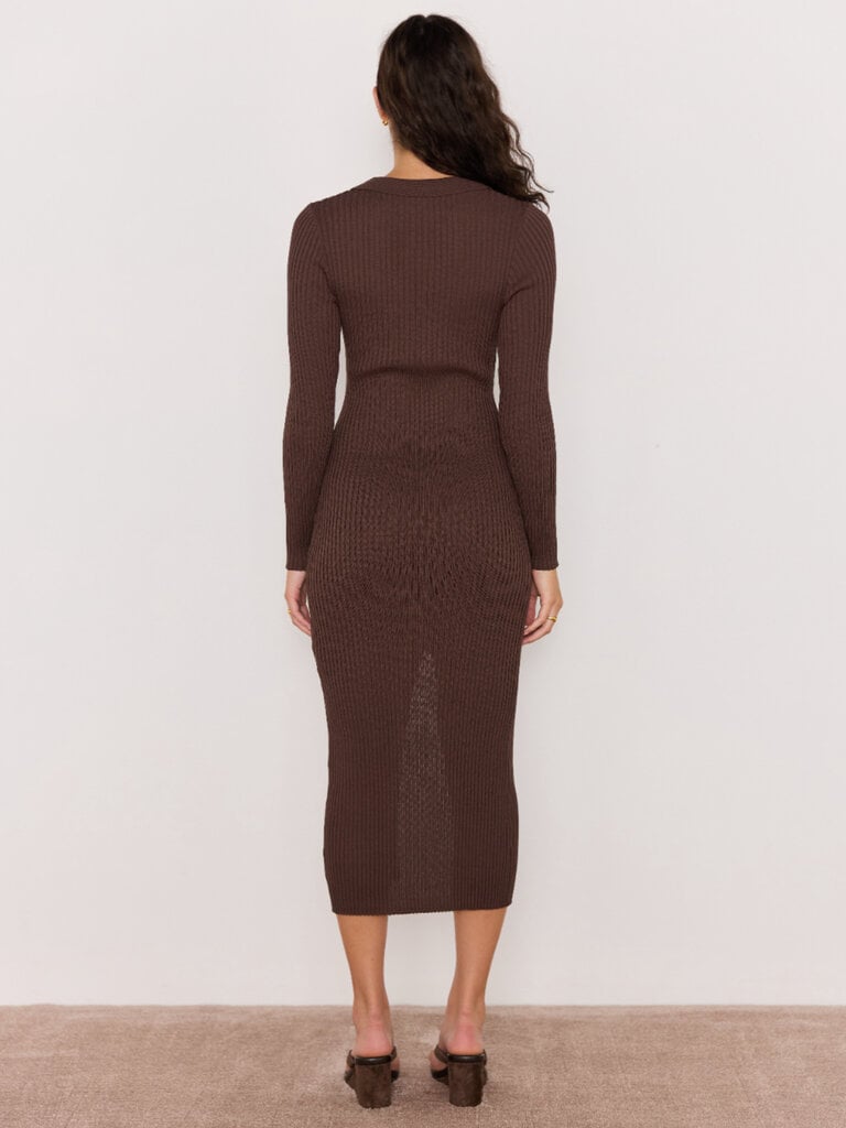 Mink Pink Knitted Brown Midi