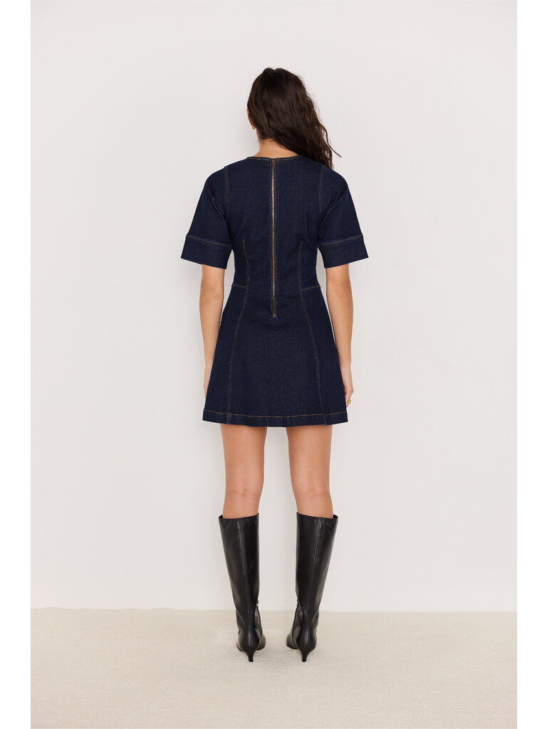 Mink Pink Flared Denim Dress