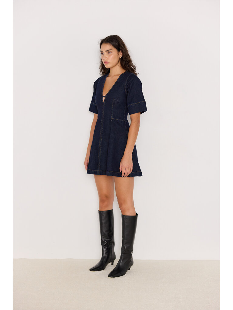 Mink Pink Flared Denim Dress