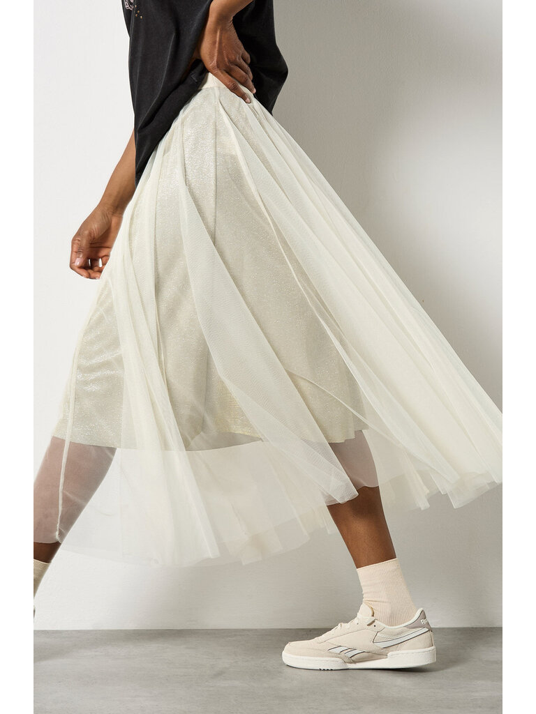Apricot Lurex Tulle Skirt