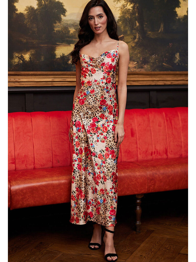 Angel Eyes Silky Roses Slip Dress