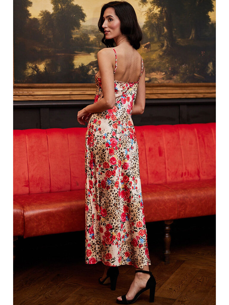 Angel Eyes Silky Roses Slip Dress