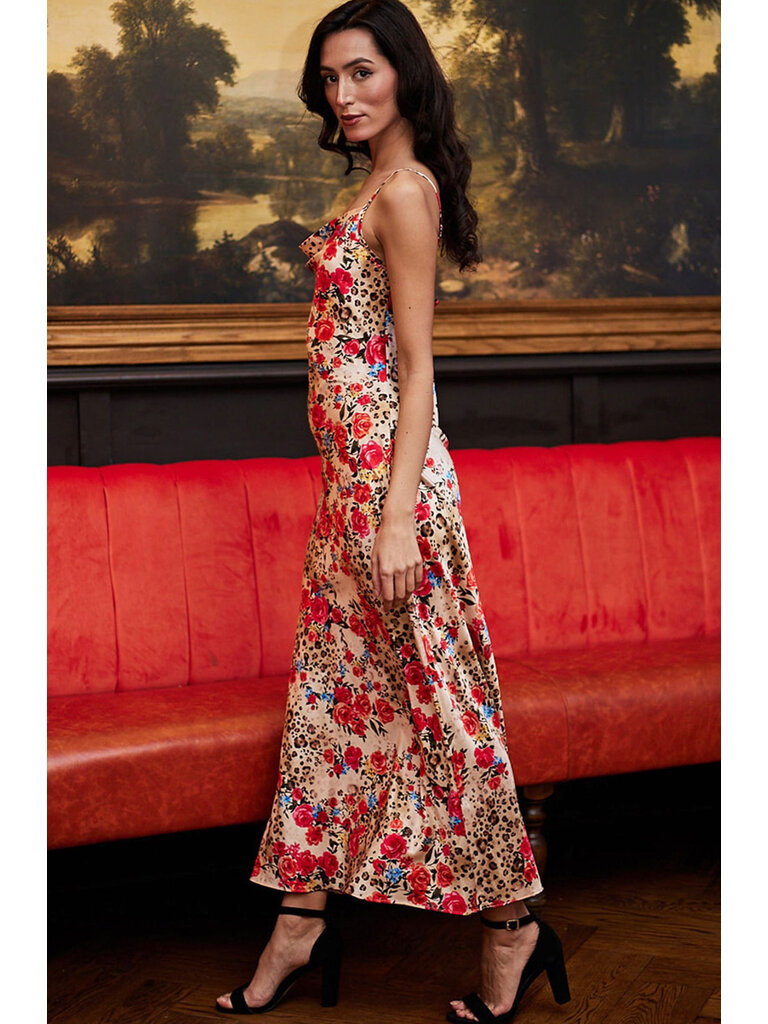 Angel Eyes Silky Roses Slip Dress