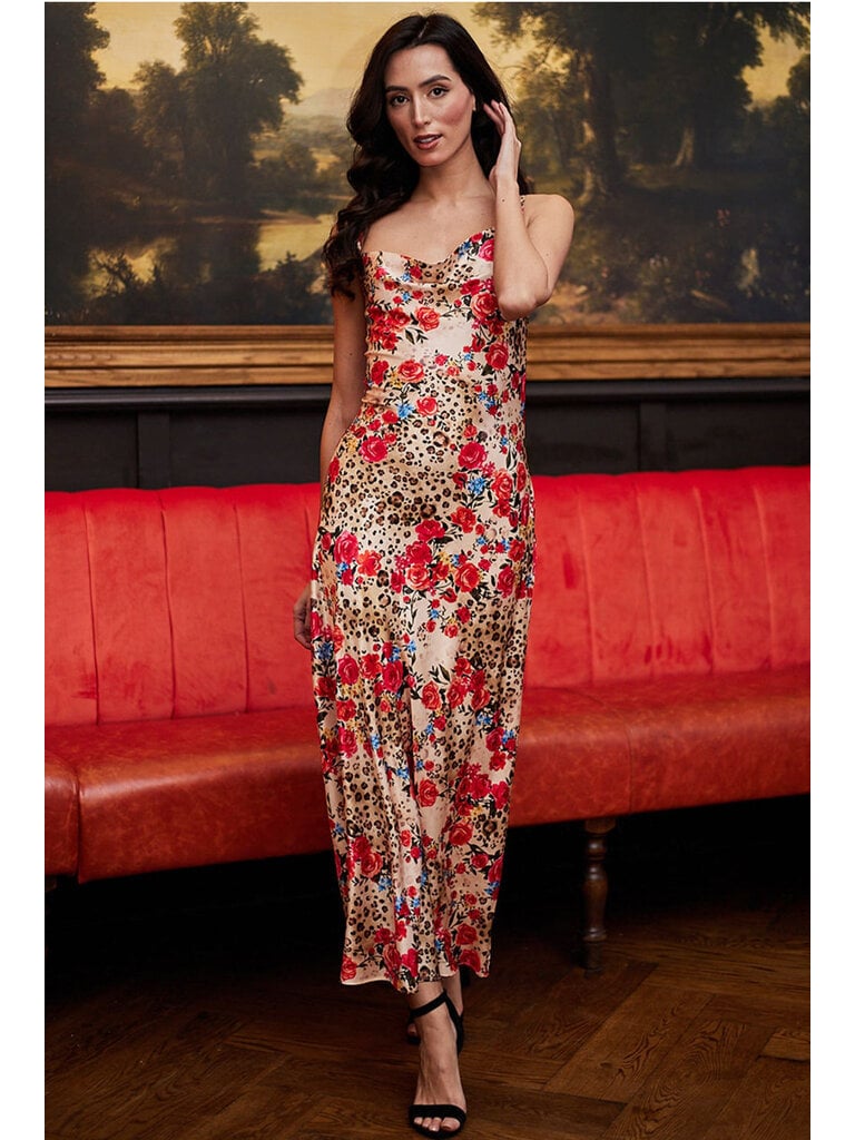 Angel Eyes Silky Roses Slip Dress