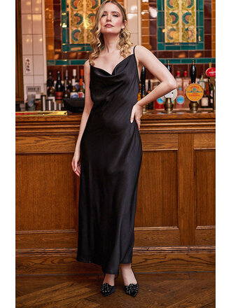 Angel Eyes Silky Black Slip Maxi Angel Eyes Silky Black Slip Maxi