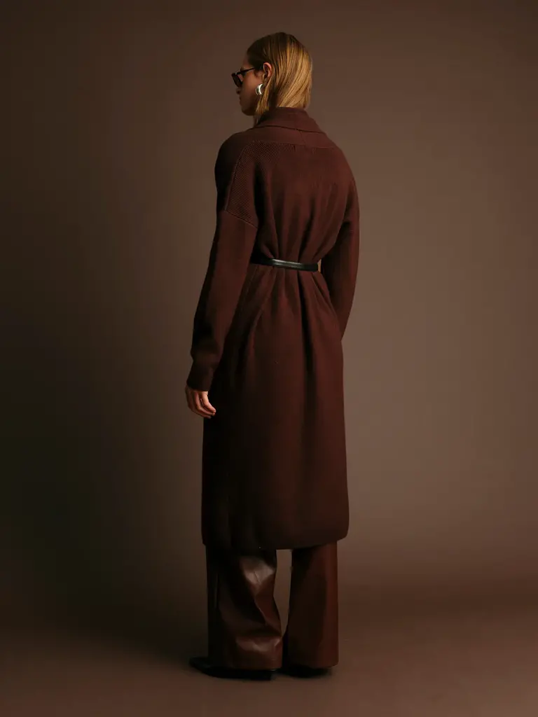 Deluc Open Front Brown Jacket