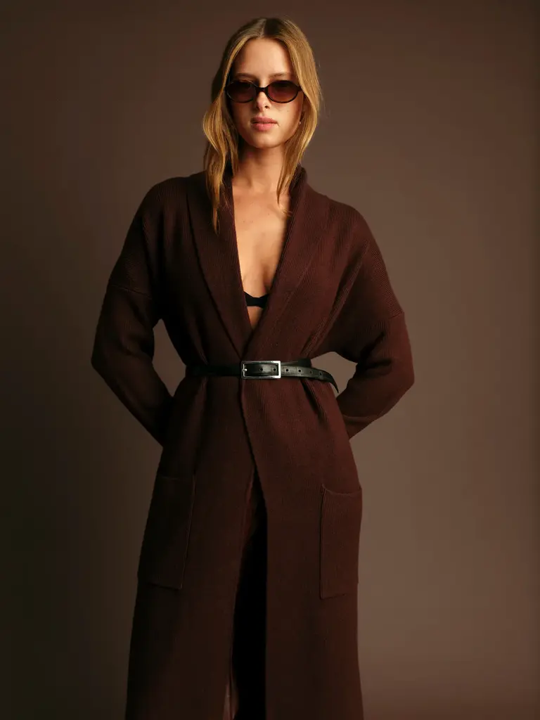Deluc Open Front Brown Jacket
