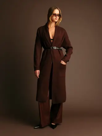 Deluc Open Front Brown Jacket