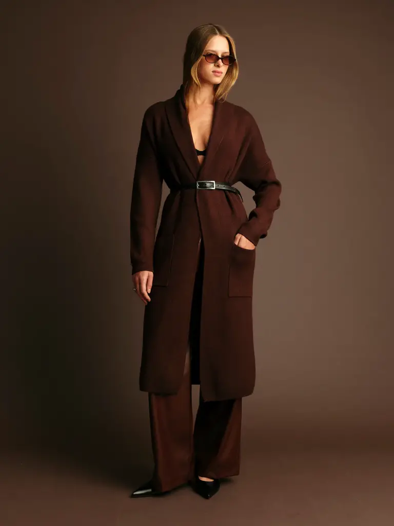 Deluc Open Front Brown Jacket