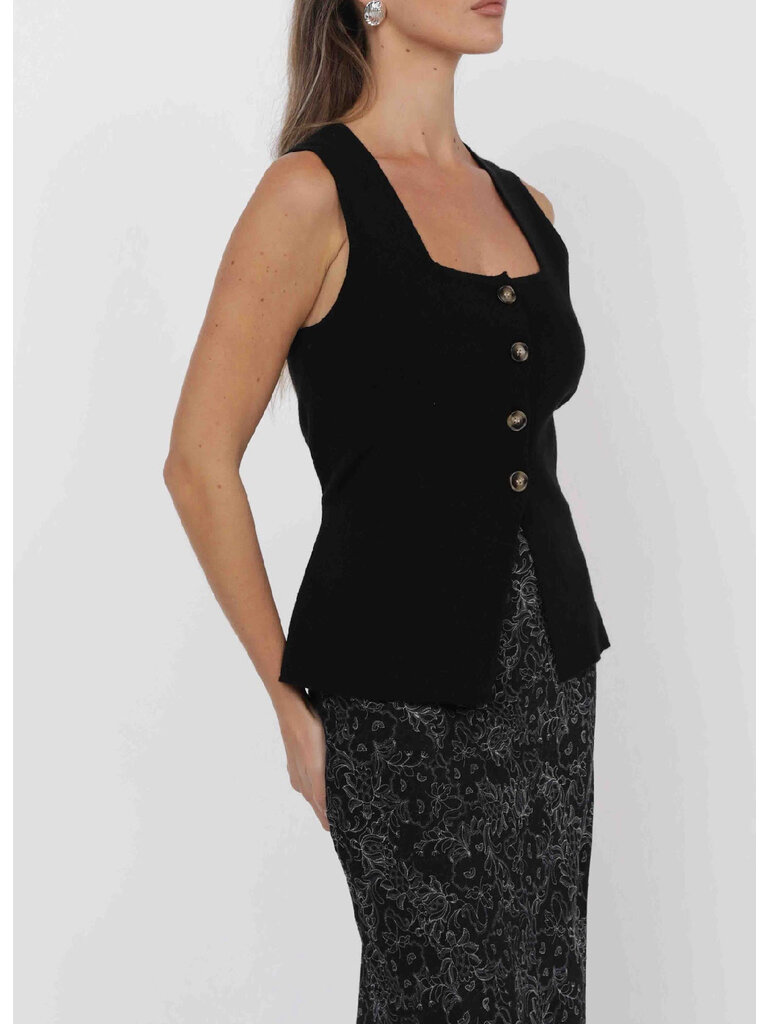 Sage The Label Button Front Vest