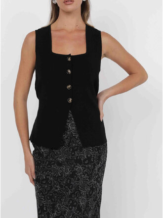 Sage The Label Button Front Vest